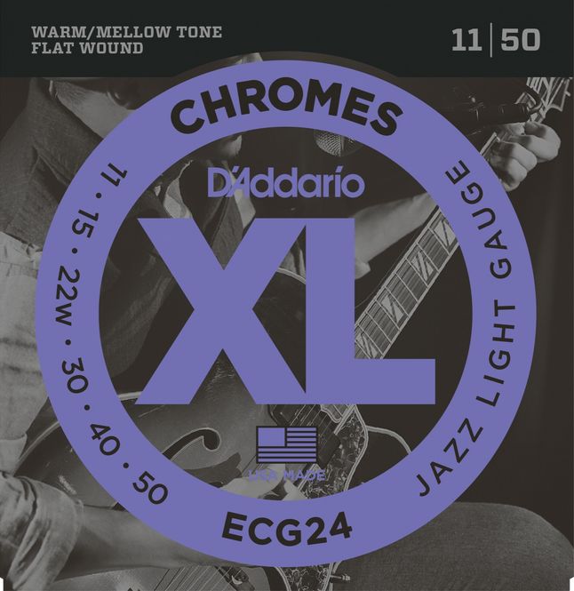 Hovedbilde D'addario ECG24 El-gitar Chromes Flat Wound 011-050