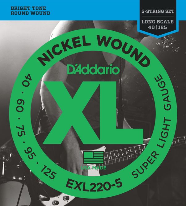 Hovedbilde D'addario EXL220-5 El-bass Nickel Wound 040 - 125 (5-str.) Super Light