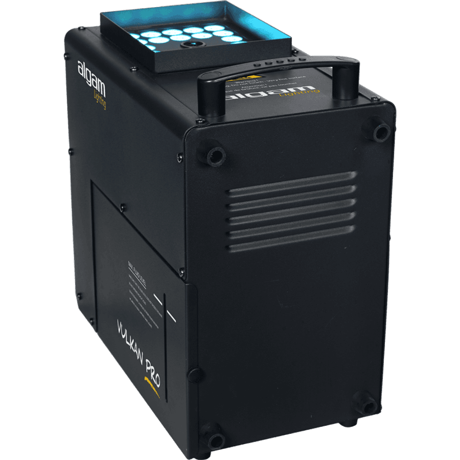 Algam Lighting VULKAN PRO Vertical-horizontal røykmaskin m/24x3W RGB LEDs, Trådløs DMX