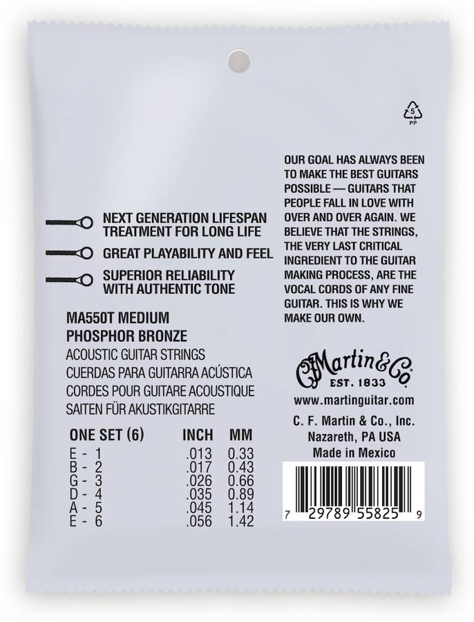 Martin MA550T Lifespan, 92/8 Phosphor Bronze, 13-56