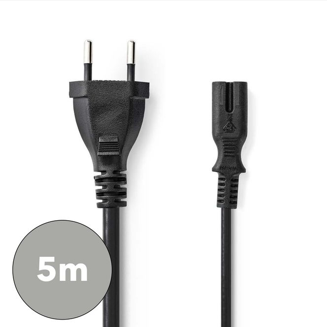 Hovedbilde Nedis  C7 Euro-kobling strømkabel, 5m