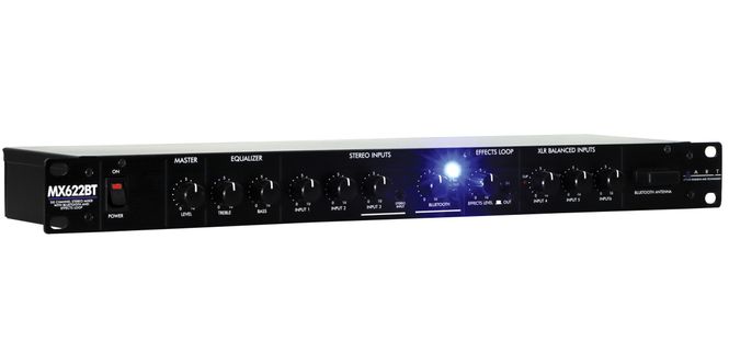 Hovedbilde ART MX622BT – 6-kanals stereo rackmikser med EQ, Bluetooth og effektloop