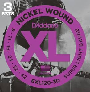 Hovedbilde D'addario EXL120-3D El-gitar Nickel Wound 009 -042 (3-pack)