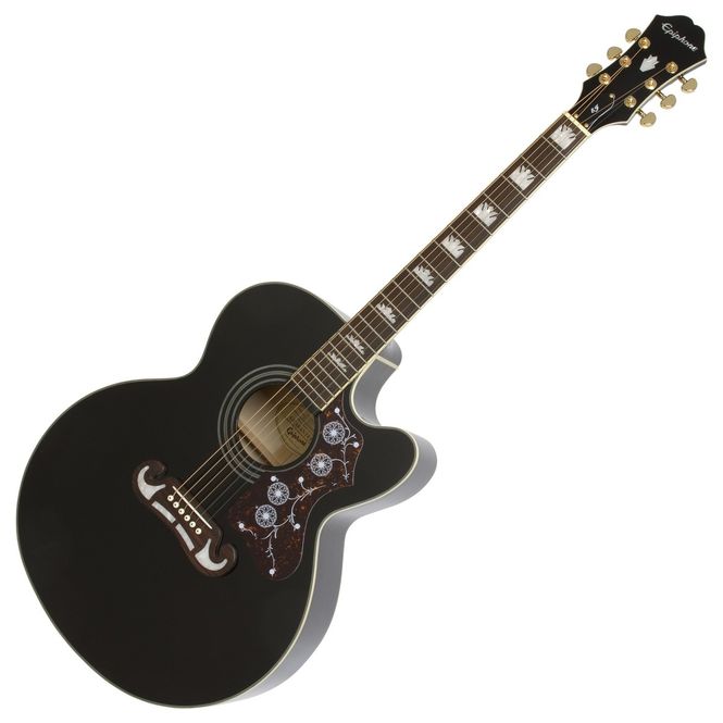 Hovedbilde Epiphone J-200 EC Studio Jumbo Gitar m/ Elektronikk, Ebony