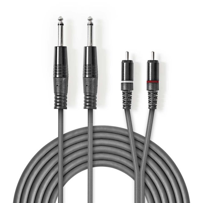 Hovedbilde Nedis Stereo Audiokabel, 2 x Jack - 2 x RCA/Phono, 5M