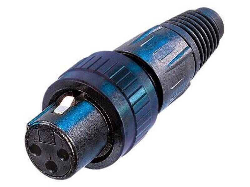 Neutrik 3FXSPEC 3-pols xlr hun plugg m/låsring, svart