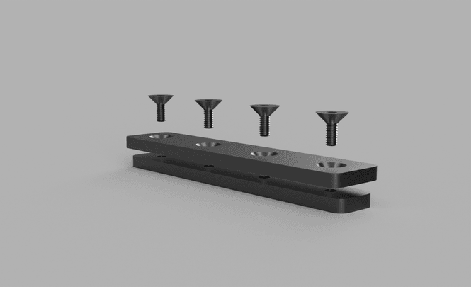 Hovedbilde PSRIG FlexRail standard skjøtestykke. Sort skjøt med styrepinner