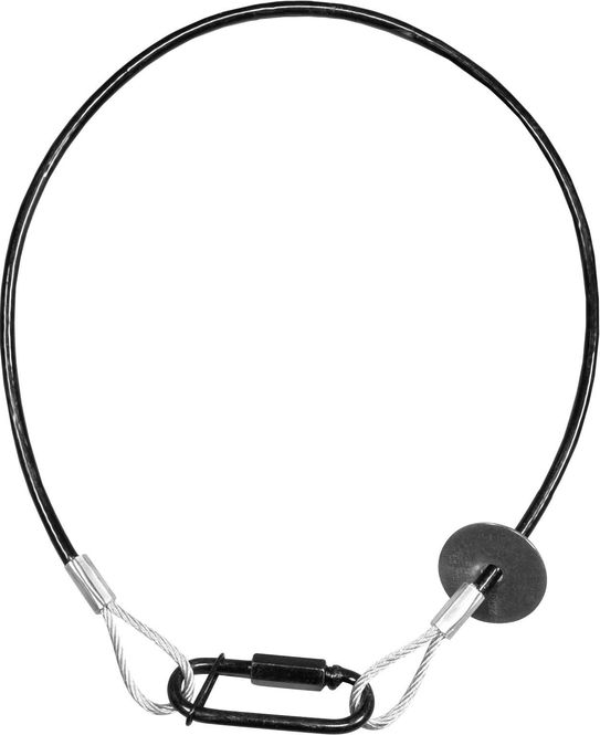 Hovedbilde Protruss sikkerhetswire, 25kg, 60cm, 3mm, skrukarabinkrok, sort