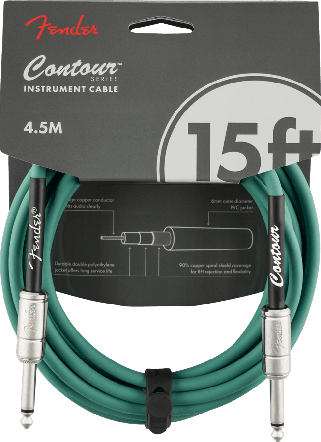 Fender Contour Instrumentkabel - Sherwood Green 4,5 m