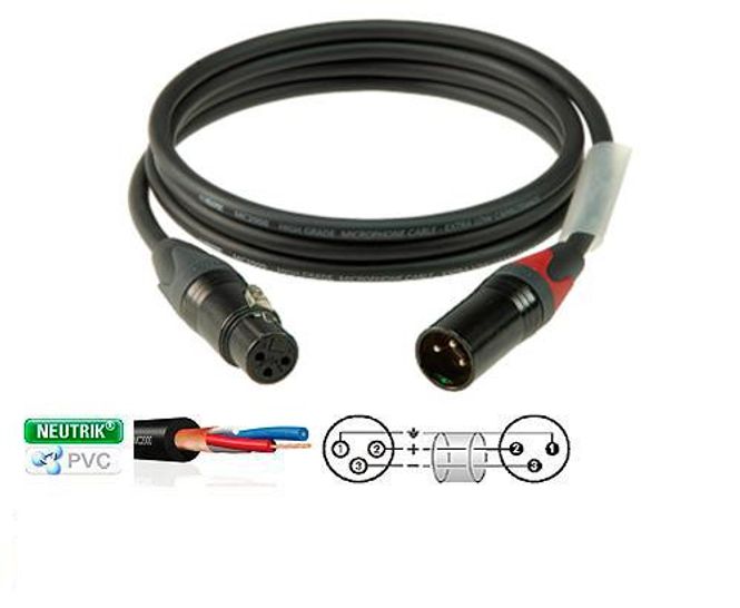 Hovedbilde Klotz mik kabel m/hvit krave 10 m