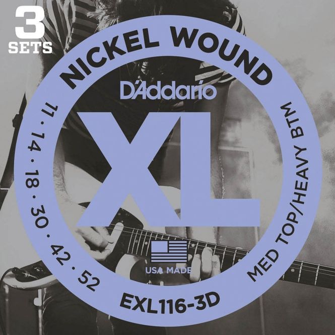 Hovedbilde D'addario EXL116-3D El-gitar Nickel Wound 011-052 (3-pack)