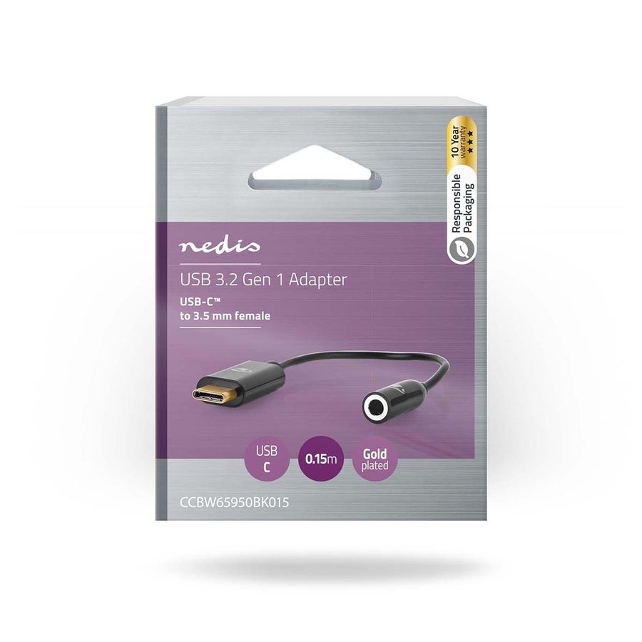 Nedis USB-C Adapter - lytting av musikk på mobil, pad, PC/Mac