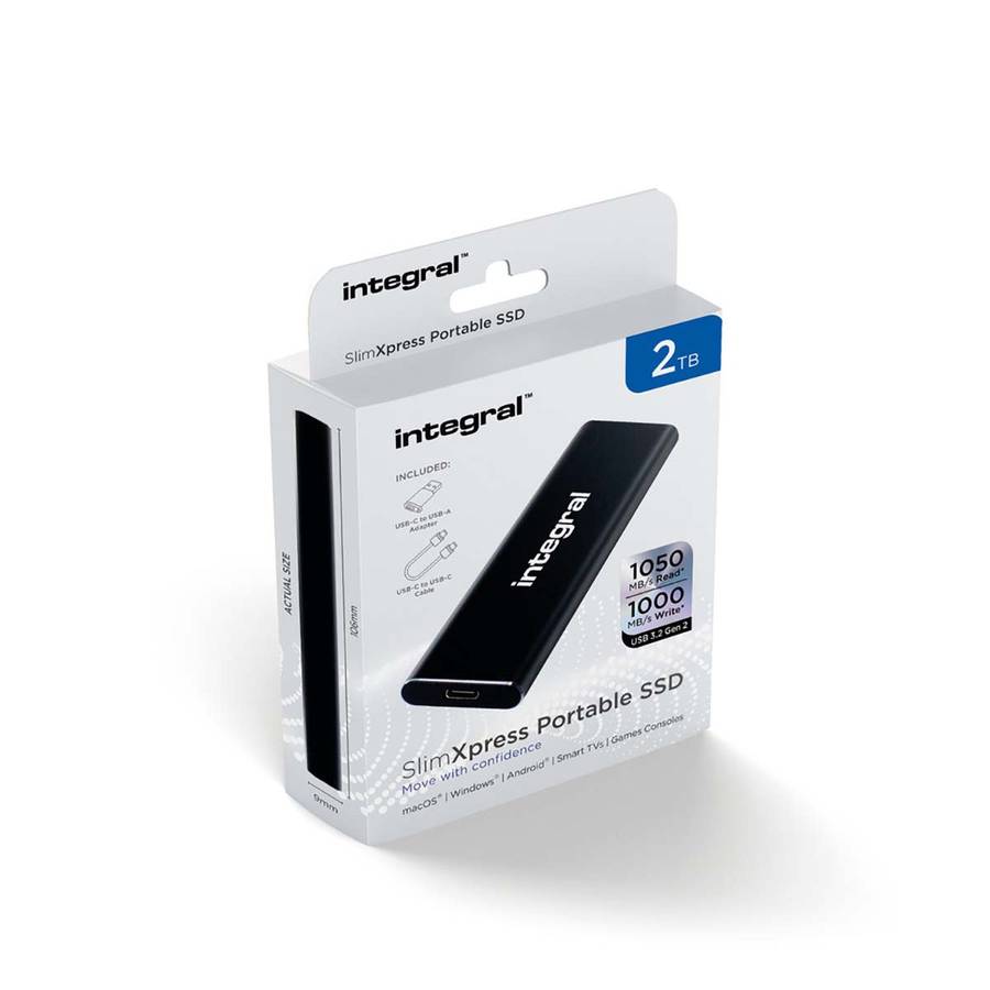 Integral 2 TB SlimXpress bærbar SSD - Superhastighetsytelse
