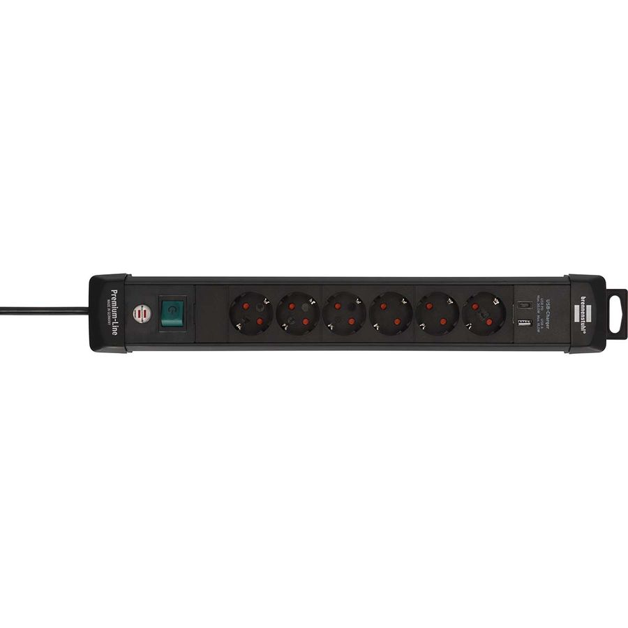 Brennenstuhl Premium Office Line Plus 6-veis m/USB C PD 1,8 m