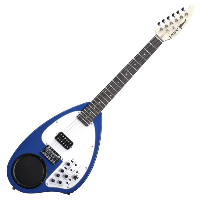Hovedbilde Vox APC-1 Blue Metallic. Reisegitar med høyttaler, forsterker og rytmer