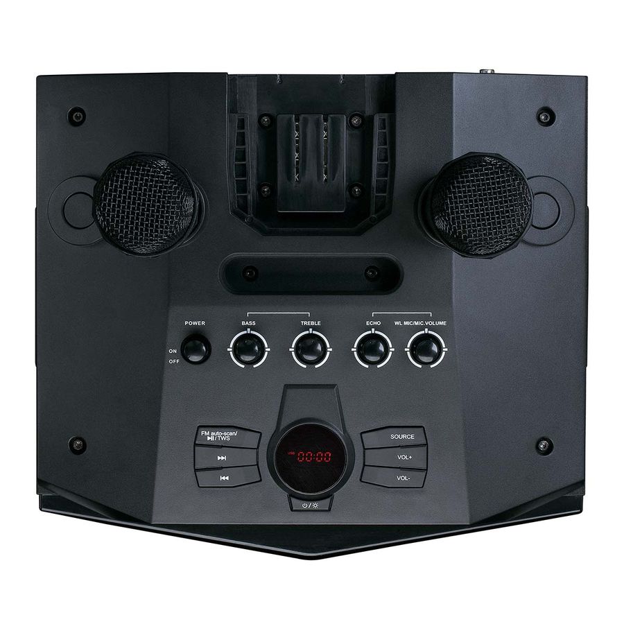 Lenco PA-220BK, 120W partyhøyttaler m/mikrofoner og lys