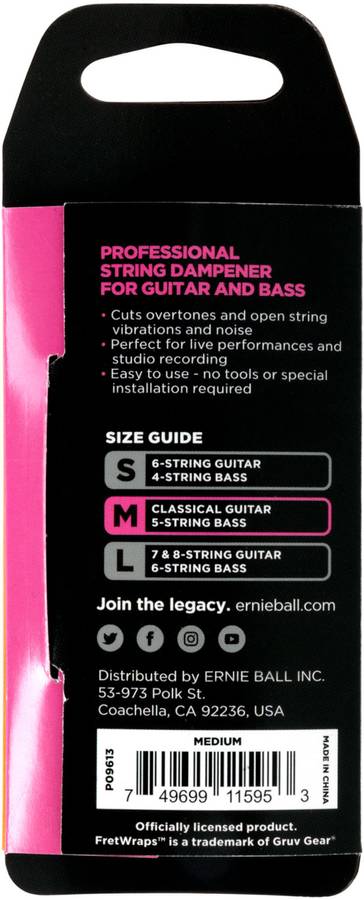 Ernie Ball 9613 Fretwrap Medium, Black