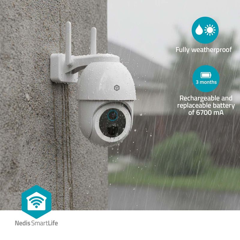SmartLife Wi-Fi Utendørs kamera, Full HD 1080p, IP65, Batteri, Nattsyn