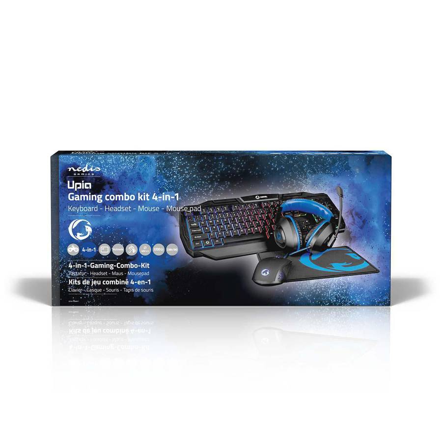 Nedis Gaming Combo Kit, tastatur, headset, mus og musematte