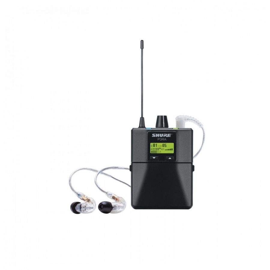 Shure PSM 300, Personlig Monitor System m/ SE215-CL propper, Stereo, Frekvens H20 (518-542)