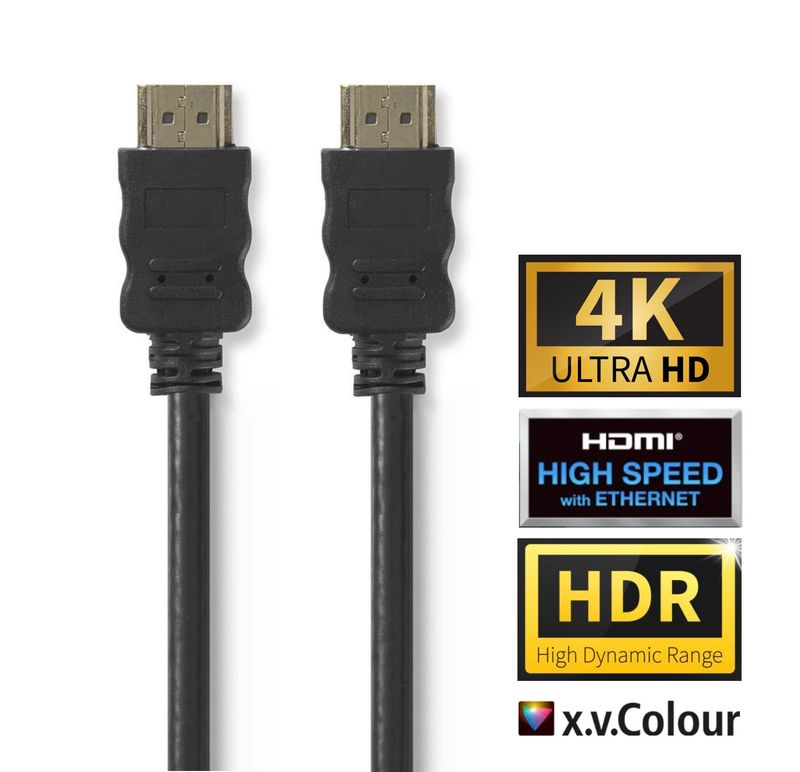 Nedis High Speed 4K HDMI kabel med Ethernet, 4K@60Hz, 10.2 Gbps, 15m