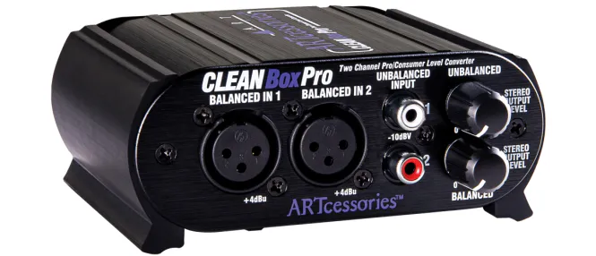 Hovedbilde ART CleanBox Pro – 2-kanals nivåkonverter mellom proff- og konsumentutstyr