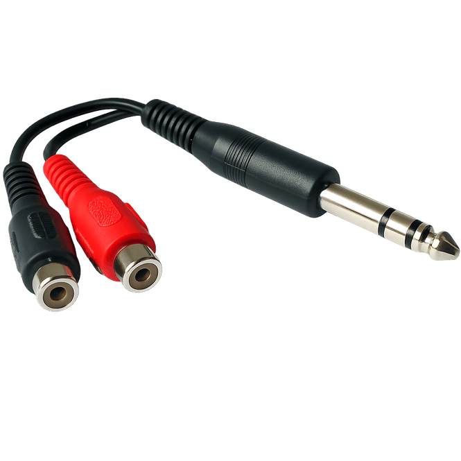 Hovedbilde Astel CSSJ-15 Stereo split - jack han 6.35 mm til RCA hun