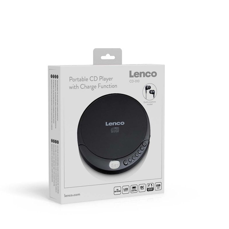 Lenco CD-010 Bærbar CD-spiller med ladefunksjon