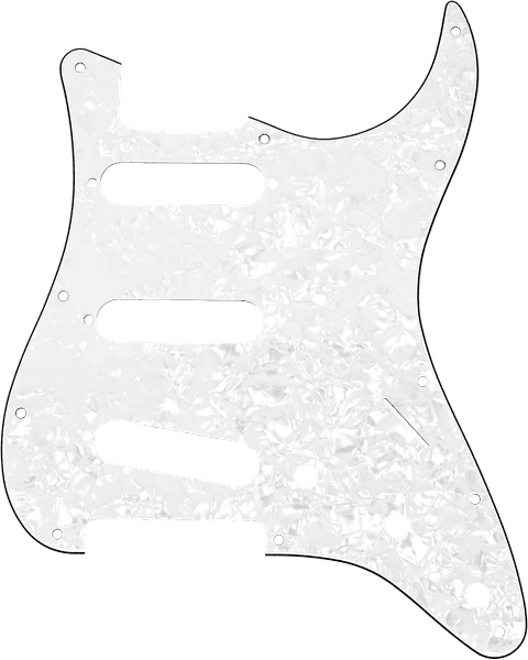 Fender 11-Hole Modern-Style Stratocaster S/S/S plekterbrett - White Moto
