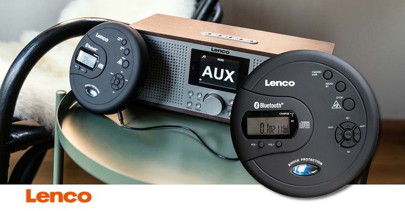 Lenco CD-300BK Bærbar Bluetooth® CD-MP3-spiller med antishock Svart