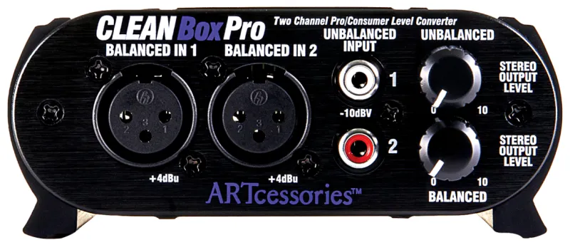 ART CleanBox Pro – 2-kanals nivåkonverter mellom proff- og konsumentutstyr