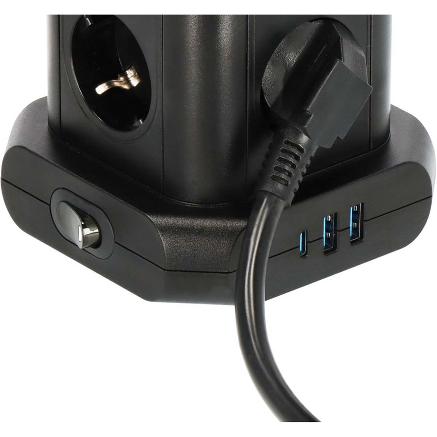 Brennenstuhl 8-veis stikkontakttårn med 2xUSB-A + 1xUSB-C Power Delivery