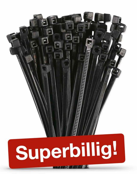 Hovedbilde Fixapart Strips 20 cm, Sort - 100 stk.