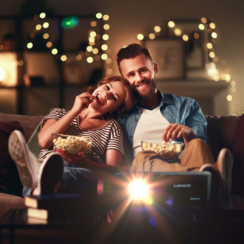 Lenco HD 720P LCD-projektor med Bluetooth grå, 4000 lumen, Full HD 1080P