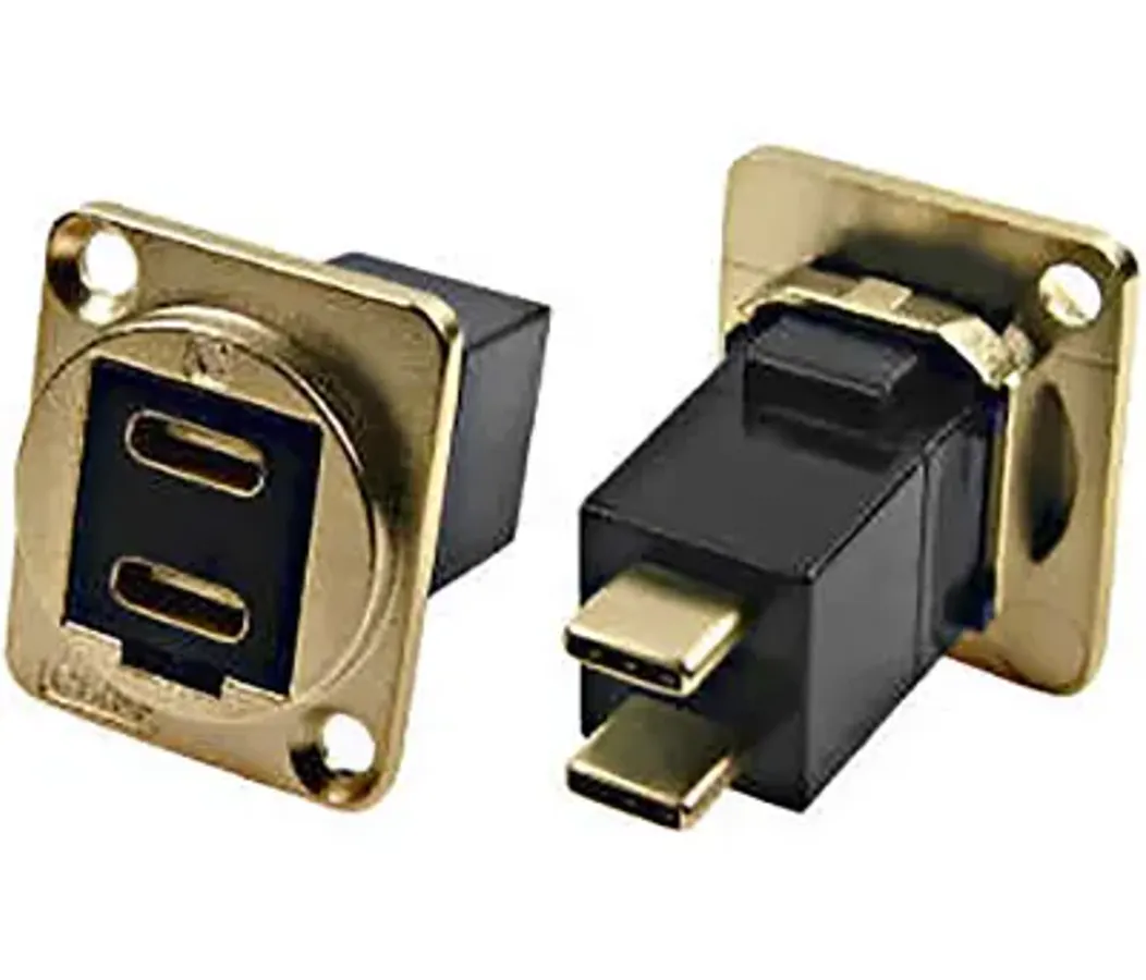 RS PRO Chassi 2 x USB C- panelkontakt USB 2.0 feed-through 