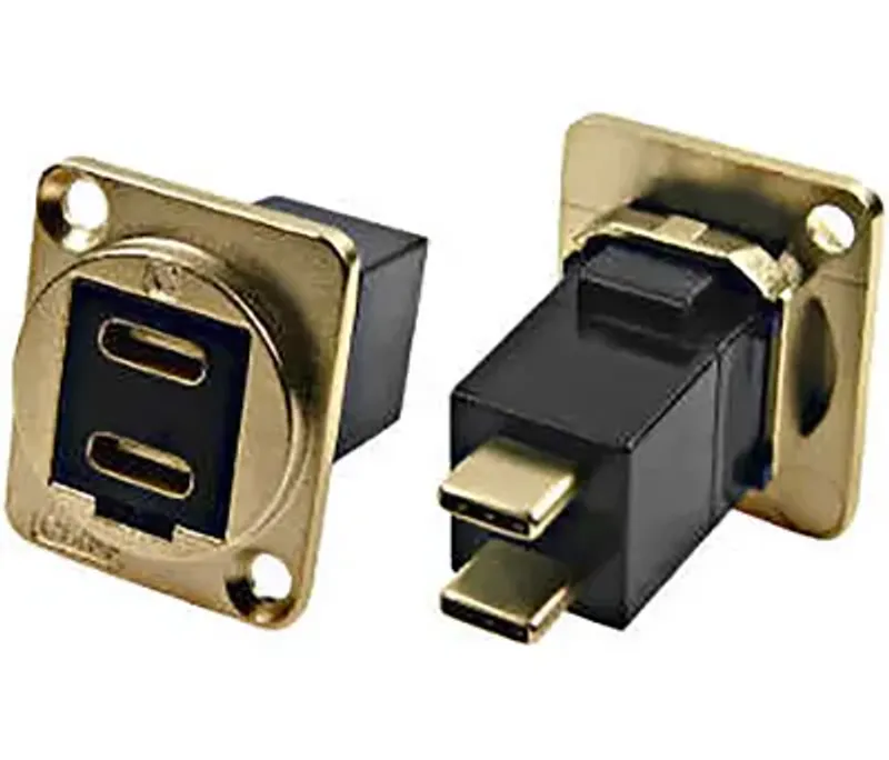 RS PRO Chassi 2 x USB C- panelkontakt USB 2.0 feed-through 