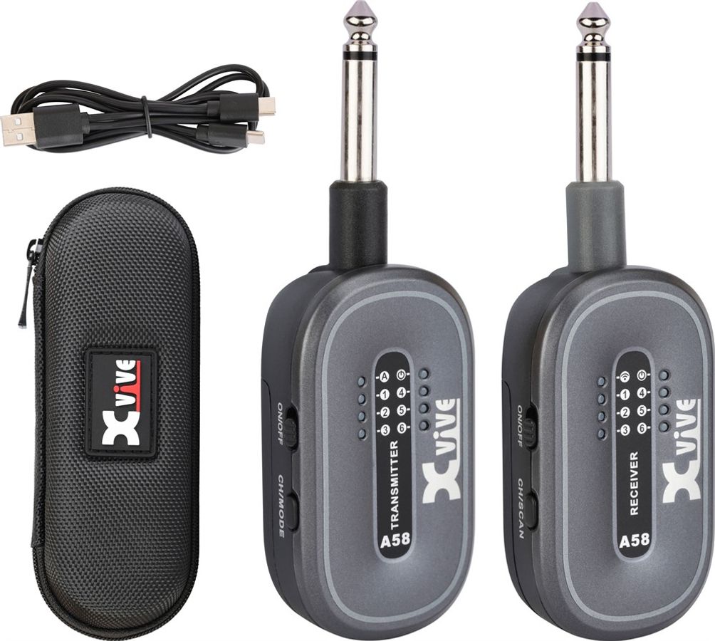 Xvive XA-A58 trådløst gitar/bass system. Oppladbart. 5.8GHz.