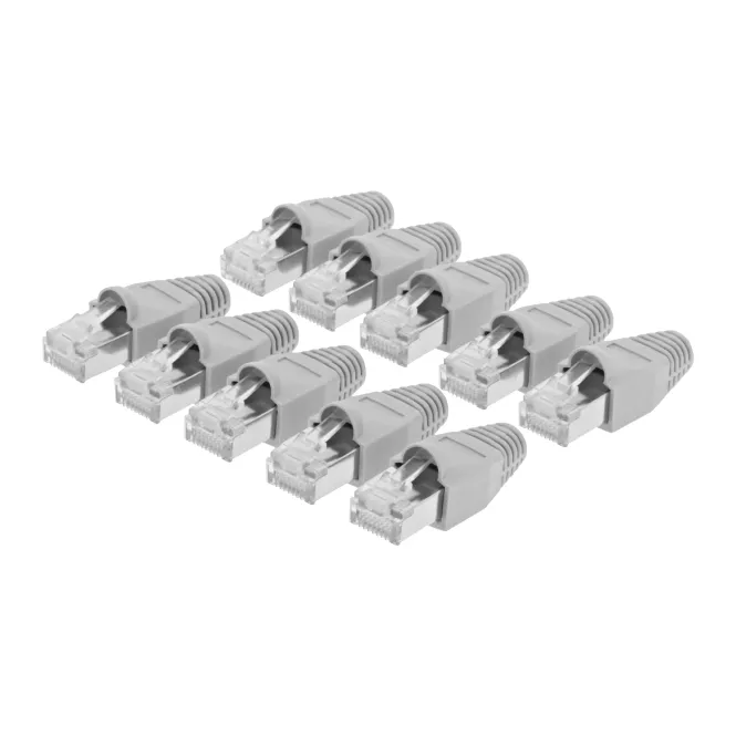 Hovedbilde Nedis RJ45-kontakt, STP CAT6, Gull belagt, strekkavlastning, 10 stk.