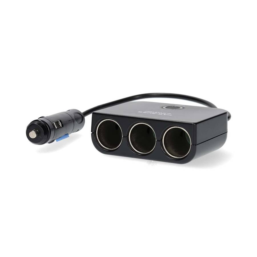 Nedis Biladapter 12V, 150W, 3x 12V + 1x USB-A for å lade USB-enheten