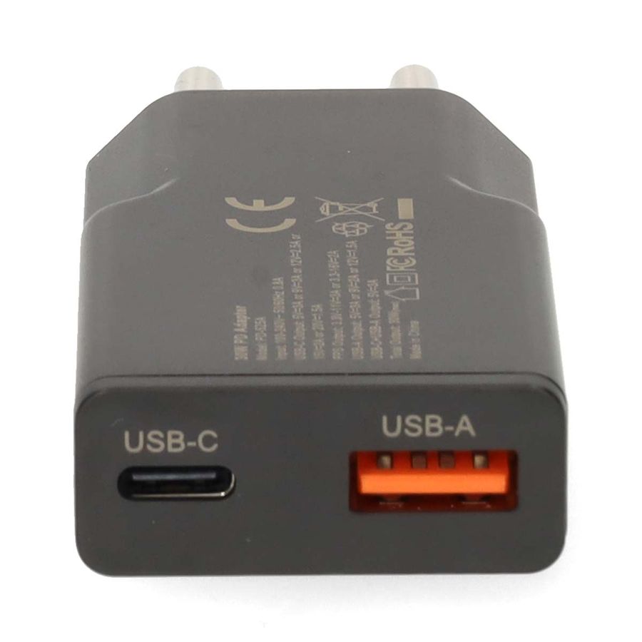 Nedis 30W USB-C og USB-A lader med Hurtigladefunksjon