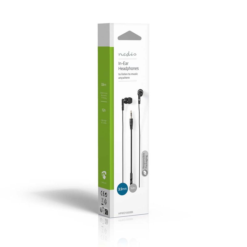 Nedis HPWD1000BK kablet hodetelefoner - In-Ear Monitorer