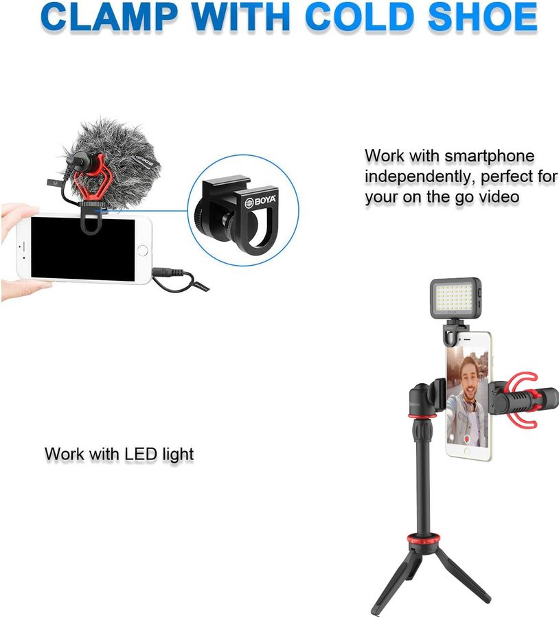 BOYA BY-VG350 vlogging kit med mikrofon og LED-lys