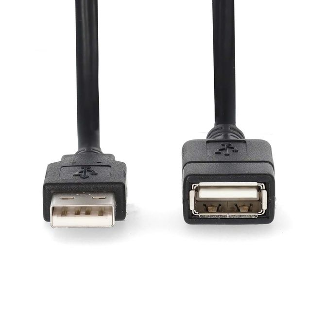 Hovedbilde Nedis USB 2.0 skjøte- / forlengelses -kabel | 2m | USB-A Han | USB-A Hun