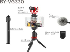 Hovedbilde BOYA BY-VG330 Livestream Kit, mikrofon og stativ