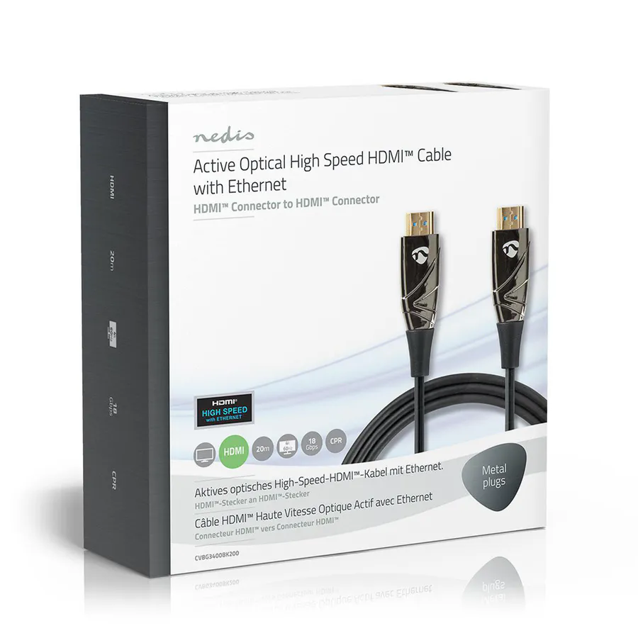 Aktiv Optical High Speed HDMI-kabel med Ethernet, 4K@60Hz, 18 Gbps, 20m