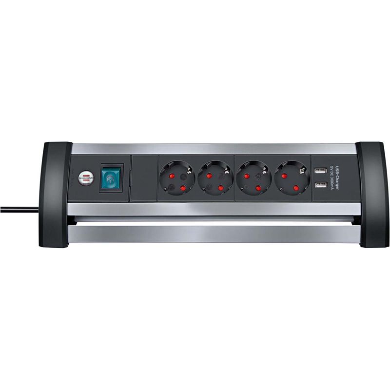 Brennenstuhl Alu-Office-Line Strømforgrener med USB-lader
