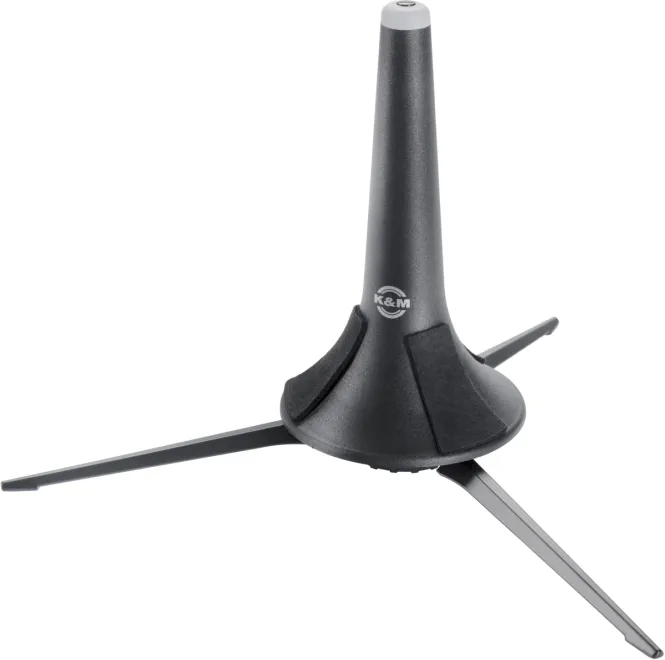 Hovedbilde K&M 15210 trompetstativ, sammenleggbart, kan oppbevares i klokketut, svart.