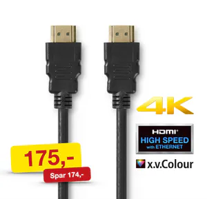Hovedbilde Nedis Premium High Speed HDMI kabel med Ethernet, 4K@60Hz, 18 Gbps, 5m