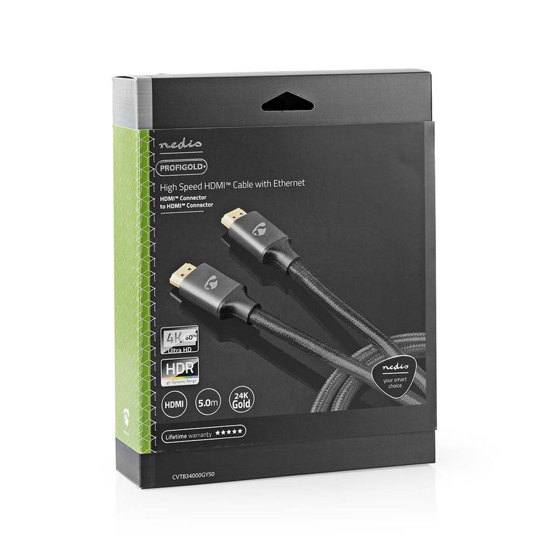 Profigold 3m avansert High Speed HDMI, 4K@60Hz, 18 Gbps, 24k gullbelagte kontakter
